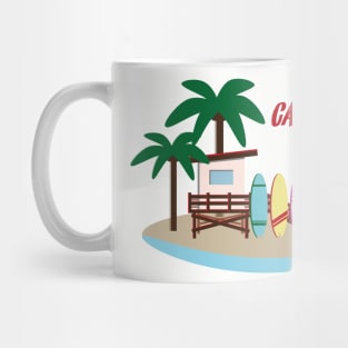 Beach bear blending in the environment Mug